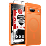 LeYi for Google Pixel-7 Case: Google Pixel 7 Phone Case [Magnet Fit] with [2 Packs] Screen Protector, Raised Camera Guard Slim Matte Translucent Smooth Soft-Touch Funda para Pixel 7