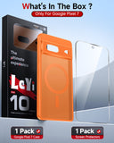 LeYi for Google Pixel-7 Case: Google Pixel 7 Phone Case [Magnet Fit] with [2 Packs] Screen Protector, Raised Camera Guard Slim Matte Translucent Smooth Soft-Touch Funda para Pixel 7