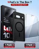 LeYi for Google Pixel-7 Case: Google Pixel 7 Phone Case [Magnet Fit] with [2 Packs] Screen Protector, Raised Camera Guard Slim Matte Translucent Smooth Soft-Touch Funda para Pixel 7