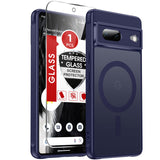 LeYi for Google Pixel-7 Case: Google Pixel 7 Phone Case [Magnet Fit] with [2 Packs] Screen Protector, Raised Camera Guard Slim Matte Translucent Smooth Soft-Touch Funda para Pixel 7