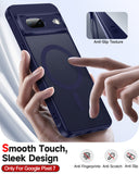 LeYi for Google Pixel-7 Case: Google Pixel 7 Phone Case [Magnet Fit] with [2 Packs] Screen Protector, Raised Camera Guard Slim Matte Translucent Smooth Soft-Touch Funda para Pixel 7