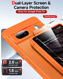 LeYi for Google Pixel-7A Case: Google Pixel 7A Phone Case [Magnet Fit] with [2 Packs] Screen Protector, Raised Camera Guard Slim Matte Translucent Smooth Soft-Touch Funda para Pixel 7A