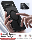 LeYi for Google Pixel-7A Case: Google Pixel 7A Phone Case [Magnet Fit] with [2 Packs] Screen Protector, Raised Camera Guard Slim Matte Translucent Smooth Soft-Touch Funda para Pixel 7A