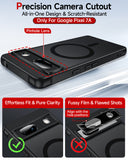 LeYi for Google Pixel-7A Case: Google Pixel 7A Phone Case [Magnet Fit] with [2 Packs] Screen Protector, Raised Camera Guard Slim Matte Translucent Smooth Soft-Touch Funda para Pixel 7A