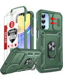 LeYi Samsung A15 5G Phone Case: A15 5G Screen Protector, Magnetic Rotatable Kickstand, Heavy Duty Shockproof