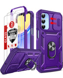 LeYi Samsung A15 5G Phone Case: A15 5G Screen Protector, Magnetic Rotatable Kickstand, Heavy Duty Shockproof