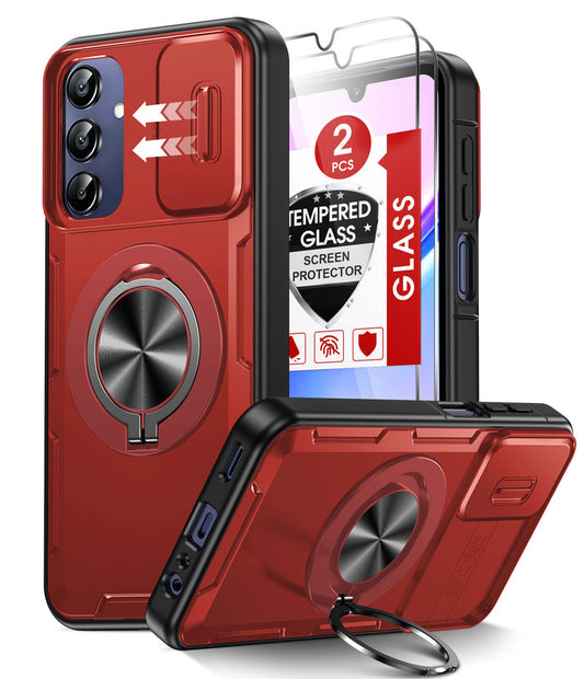 LeYi for Samsung Galaxy A15 5G Phone Case: Samsung A15 5G Case with Screen Protector X 2, Military-Grade Slide Camera Cover with Magnetic Stand