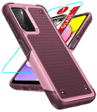 LeYi for Galaxy A03S Phone Case, with Screen Protector for Women, Dual Layer Protective Hard PC Back & Soft Bumper Resilient Shock Absorb Case for Samsung A03S Case