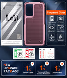 LeYi for Galaxy A03S Phone Case, with Screen Protector for Women, Dual Layer Protective Hard PC Back & Soft Bumper Resilient Shock Absorb Case for Samsung A03S Case