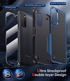 LeYi for Galaxy A03S Phone Case, with Screen Protector for Women, Dual Layer Protective Hard PC Back & Soft Bumper Resilient Shock Absorb Case for Samsung A03S Case