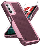 LeYi for Galaxy A14-5G Phone Case, with Screen Protector for Women, Dual Layer Protective Hard PC Back & Soft Bumper Resilient Shock Absorb Case for Samsung A14 Case