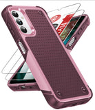 LeYi for Sansung Galaxy A14 4G/5G Phone Case, Phone Case Glalxy A14 with Screen Protector for Women, Dual Layer Protective Hard PC Back & Soft Bumper Resilient Shock Absorb Cover