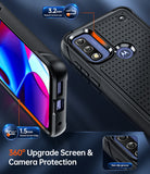 LeYi for Moto G-Play-2023 Case, with Screen Protector for Women, Dual Layer Protective Hard PC Back & Soft Bumper Resilient Shock Absorb Case for Motorola G Play 2023 Case