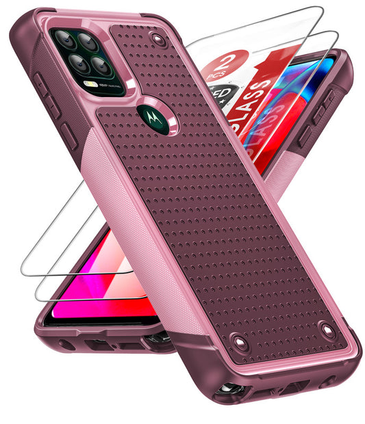 LeYi for Moto G-Stylus-5G-2021 Case, with Screen Protector for Women, Dual Layer Protective Hard PC Back & Soft Bumper Resilient Shock Absorb Case for Motorola G Stylus 5G 2021 Case