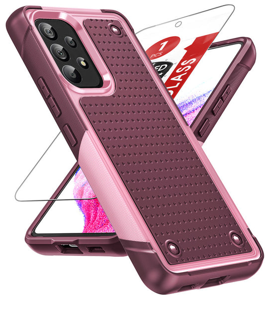 LeYi for Galaxy A53-5G Phone Case, with Screen Protector for Women, Dual Layer Protective Hard PC Back & Soft Bumper Resilient Shock Absorb Case for Samsung A53 Case