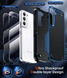 LeYi for Samsung Galaxy S22 5G Case with Screen Protector, Dual Layer Shockproof Protective Hard PC Back & Soft Bumper Resilient Shock Absorb Case for Samsung S22