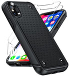 LeYi for iPhone X/XS Case with Screen Protector, Dual Layer Protective Hard PC Back & Soft Bumper Resilient Shock Absorb Case Cover for iPhone X/XS Phone