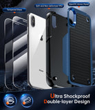 LeYi for iPhone XS Max Case with Screen Protector, Dual Layer Protective Hard PC Back & Soft Bumper Resilient Shock Absorb Case Cover for iPhone XS Max Phone