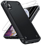 LeYi for iPhone XS Max Case with Screen Protector, Dual Layer Protective Hard PC Back & Soft Bumper Resilient Shock Absorb Case Cover for iPhone XS Max Phone
