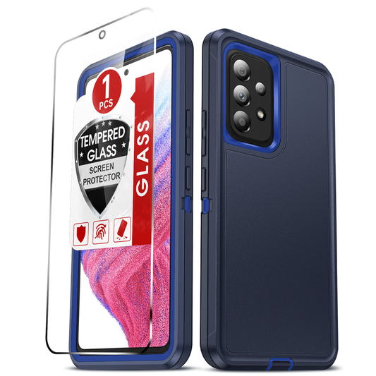 LeYi for Samsung-Galaxy-A53-5G with Screen Protector X1, Samsung Galaxy A53 5G Case 3 in 1 Rugged Shockproof Android Cover Funda SamA53 5G