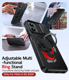 LeYi for Moto G 5G-2024 Case: with Slide Camera Cover and Screen Protector, [Military-Grade] Cellphone Case Cover with Magnetic Ring Kickstand for Moto G 5G 2024