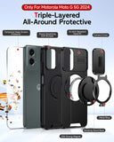LeYi for Moto G 5G-2024 Case: with Slide Camera Cover and Screen Protector, [Military-Grade] Cellphone Case Cover with Magnetic Ring Kickstand for Moto G 5G 2024