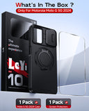 LeYi for Moto G 5G-2024 Case: with Slide Camera Cover and Screen Protector, [Military-Grade] Cellphone Case Cover with Magnetic Ring Kickstand for Moto G 5G 2024