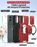 LeYi for Moto G 5G-2024 Case: with Slide Camera Cover and Screen Protector, [Military-Grade] Cellphone Case Cover with Magnetic Ring Kickstand for Moto G 5G 2024