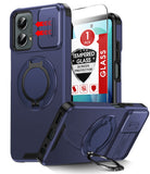 LeYi for Moto G 5G-2024 Case: with Slide Camera Cover and Screen Protector, [Military-Grade] Cellphone Case Cover with Magnetic Ring Kickstand for Moto G 5G 2024