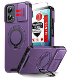LeYi for Moto G 5G-2024 Case: with Slide Camera Cover and Screen Protector, [Military-Grade] Cellphone Case Cover with Magnetic Ring Kickstand for Moto G 5G 2024