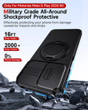LeYi for Moto G-Play 2024 Case: with Slide Camera Cover and Screen Protector, [Military-Grade] Cellphone Case Cover with Magnetic Ring Kickstand for Moto G Play 2024