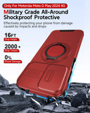 LeYi for Moto G-Play 2024 Case: with Slide Camera Cover and Screen Protector, [Military-Grade] Cellphone Case Cover with Magnetic Ring Kickstand for Moto G Play 2024