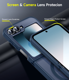 LeYi for Samsung-Galaxy-Z-Flip-6-Case: Galaxy Z Flip 6 Case [Compatible with MagSafe] with Fast Magnetic Integrated Structure Funda para Z Flip 6