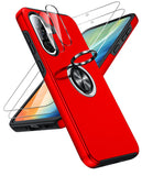 LeYi for Samsung Galaxy A36 5G Case with Glass Screen Protector and Lens Protector, Shockproof Heavy Duty Protective Slim Fit Samsung Galaxy A36 5G Cell Phone Case Cover with Rotatable Ring Holder Magnetic Kickstand for Women