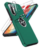 LeYi for Samsung Galaxy A56 5G Case with Glass Screen Protector and Lens Protector, Shockproof Heavy Duty Protective Slim Fit Samsung Galaxy A56 5G Cell Phone Case Cover with Rotatable Ring Holder Magnetic Kickstand for Women