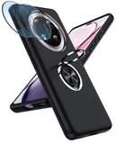LeYi for Honor Magic7 Lite-5G Case with Lens Protector, Shockproof Heavy Duty Protective Slim Fit Honor Magic7 Lite 5G Cell Phone Case Cover with Rotatable Ring Holder Magnetic Kickstand for Women