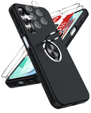 LeYi for Samsung Galaxy A16 5G Case with Glass Screen Protector and Lens Protector, Shockproof Heavy Duty Protective Slim Fit Samsung Galaxy A16 5G Cell Phone Case Cover with Rotatable Ring Holder Magnetic Kickstand for Women
