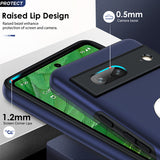LeYi for Google Pixel 7 Case with Glass Screen Protector, Shockproof Heavy Duty Protective Slim Fit Google Pixel 7 Cell Phone Case Cover with Rotatable Ring Holder Magnetic Kickstand for Women