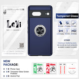 LeYi for Google Pixel 7 Case with Glass Screen Protector, Shockproof Heavy Duty Protective Slim Fit Google Pixel 7 Cell Phone Case Cover with Rotatable Ring Holder Magnetic Kickstand for Women