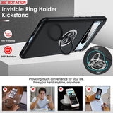 LeYi for Google Pixel 8 Pro Case with Glass Screen Protector and Lens Protector, Shockproof Heavy Duty Protective Slim Fit Google Pixel 8 Pro Cell Phone Case Cover with Rotatable Ring Holder Magnetic Kickstand for Women