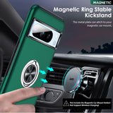 LeYi for Google Pixel 8 Pro Case with Glass Screen Protector and Lens Protector, Shockproof Heavy Duty Protective Slim Fit Google Pixel 8 Pro Cell Phone Case Cover with Rotatable Ring Holder Magnetic Kickstand for Women