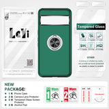LeYi for Google Pixel 8 Pro Case with Glass Screen Protector and Lens Protector, Shockproof Heavy Duty Protective Slim Fit Google Pixel 8 Pro Cell Phone Case Cover with Rotatable Ring Holder Magnetic Kickstand for Women