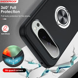 LeYi for Google Pixel 9 Pro XL Case with Glass Screen Protector and Lens Protector, Shockproof Heavy Duty Protective Slim Fit Google Pixel 9 Pro XL Cell Phone Case Cover with Rotatable Ring Holder Magnetic Kickstand for Women