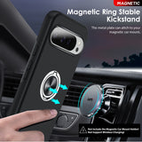 LeYi for Google Pixel 9 Pro XL Case with Glass Screen Protector and Lens Protector, Shockproof Heavy Duty Protective Slim Fit Google Pixel 9 Pro XL Cell Phone Case Cover with Rotatable Ring Holder Magnetic Kickstand for Women