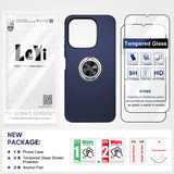 LeYi for Honor X6b 4G Case with Glass Screen Protector, Shockproof Heavy Duty Protective Slim Fit Honor X6b 4G Cell Phone Case Cover with Rotatable Ring Holder Magnetic Kickstand for Women