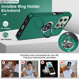LeYi for Honor X6b 4G Case with Glass Screen Protector, Shockproof Heavy Duty Protective Slim Fit Honor X6b 4G Cell Phone Case Cover with Rotatable Ring Holder Magnetic Kickstand for Women