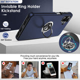 LeYi for Samsung Galaxy A07 4G Case with Glass Screen Protector and Lens Protector, Shockproof Heavy Duty Protective Slim Fit Samsung Galaxy A07 4G Cell Phone Case Cover with Rotatable Ring Holder Magnetic Kickstand for Women