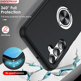 LeYi for Samsung Galaxy A16 5G Case with Glass Screen Protector and Lens Protector, Shockproof Heavy Duty Protective Slim Fit Samsung Galaxy A16 5G Cell Phone Case Cover with Rotatable Ring Holder Magnetic Kickstand for Women