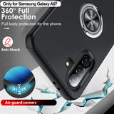 LeYi for Samsung Galaxy A57 5G Case with Glass Screen Protector and Lens Protector, Shockproof Heavy Duty Protective Slim Fit Samsung Galaxy A57 5G Cell Phone Case Cover with Rotatable Ring Holder Magnetic Kickstand for Women