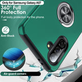 LeYi for Samsung Galaxy A57 5G Case with Glass Screen Protector and Lens Protector, Shockproof Heavy Duty Protective Slim Fit Samsung Galaxy A57 5G Cell Phone Case Cover with Rotatable Ring Holder Magnetic Kickstand for Women